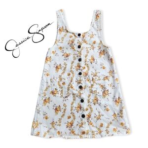 Jessica Simpson Girls' Kids Floral Sleeveless Dress Jumper Button-down Size 6X